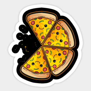 Happy Kawaii Slice I Love Pizza Sticker